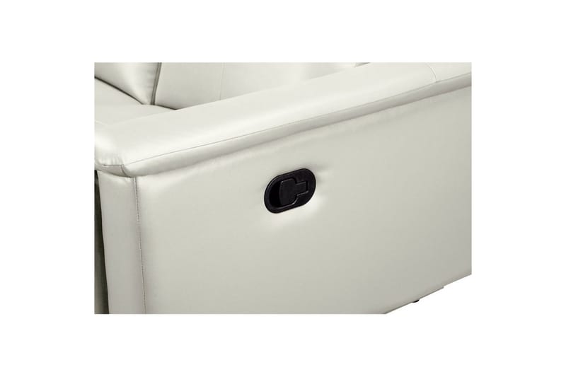 Sofa 3-sæders Lund Creme, PU, Manuel liggestol - Creme, PU, Manuel liggestol - Møbler - Sofaer - 3 personers sofa
