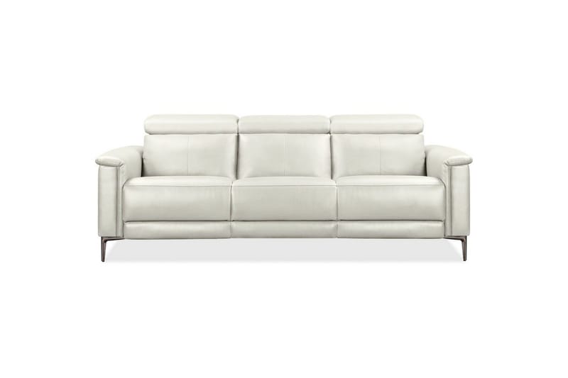 Sofa 3-sæders Lund Creme, PU, Manuel liggestol - Creme, PU, Manuel liggestol - Møbler - Sofaer - 3 personers sofa