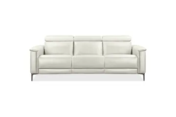 Sofa 3-sæders Lund Creme, PU, Manuel liggestol - Creme, PU, Manuel liggestol - Møbler - Sofaer - 3 personers sofa
