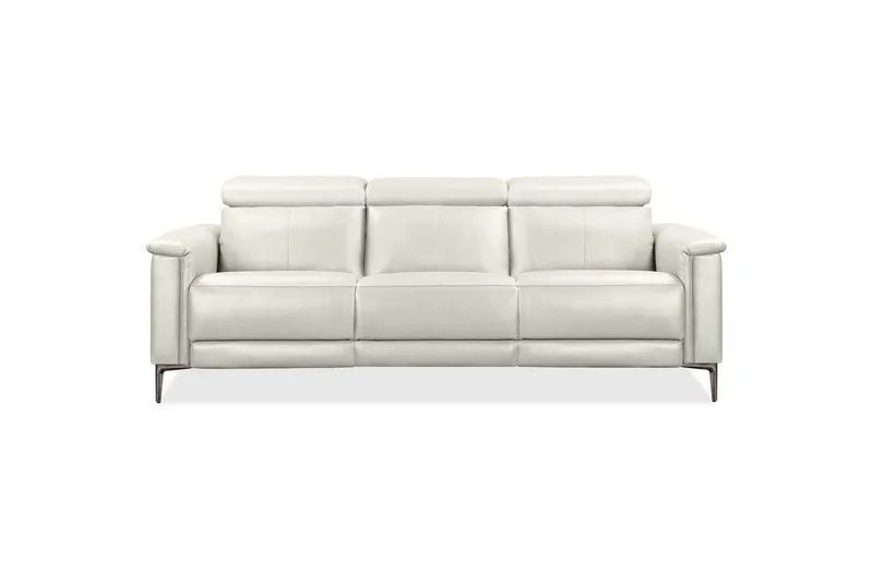 Sofa 3-sæders Lund Creme, PU, Manuel liggestol - Creme, PU, Manuel liggestol - Møbler - Sofaer - 3 personers sofa