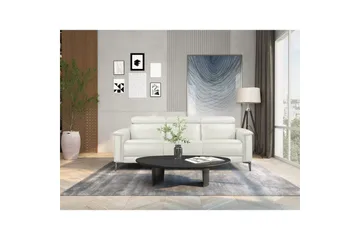 Sofa 3-sæders Lund Creme, PU, Manuel liggestol - Creme, PU, Manuel liggestol - Møbler - Sofaer - 3 personers sofa