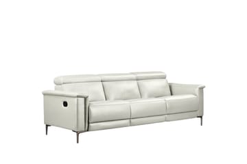 Sofa 3-sæders Lund Creme, PU, Manuel liggestol