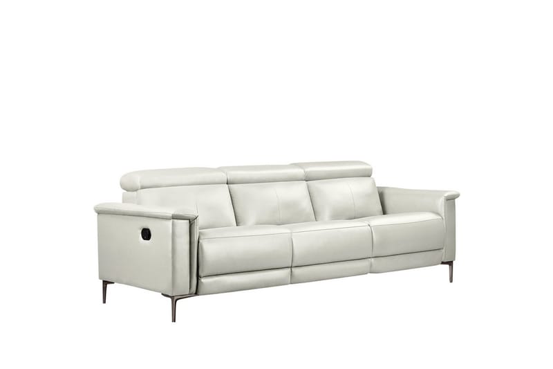 Sofa 3-sæders Lund Creme, PU, Manuel liggestol - Creme, PU, Manuel liggestol - Møbler - Sofaer - Recliner sofaer