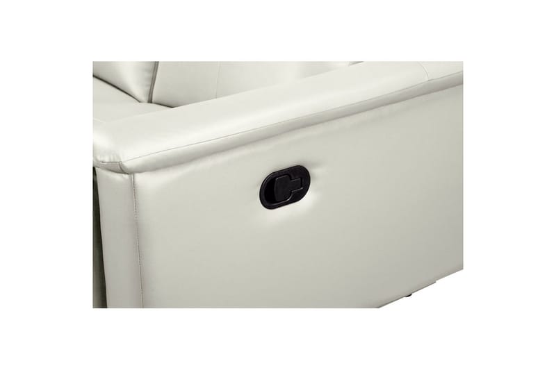 Sofa 3-sæders Lund Creme, PU, Manuel liggestol - Creme, PU, Manuel liggestol - Møbler - Sofaer - Recliner sofaer