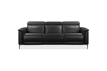 Sofa 3-sæders Lund Grå, Læder/PU, Elektrisk hvilestol - Grå, Læder/PU, Elektrisk hvilestol - Møbler - Sofaer - 3 personers sofa