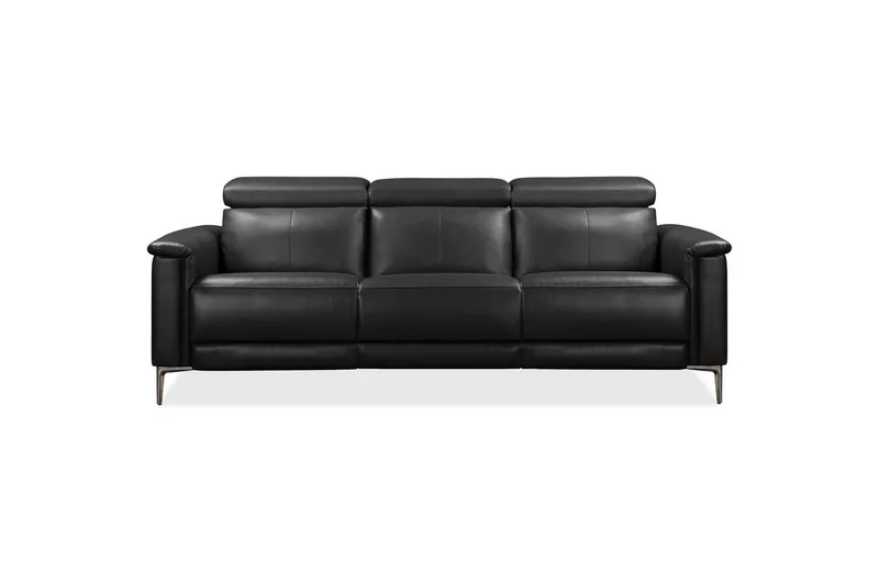 Sofa 3-sæders Lund Grå, Læder/PU, Elektrisk hvilestol - Grå, Læder/PU, Elektrisk hvilestol - Møbler - Sofaer - 3 personers sofa