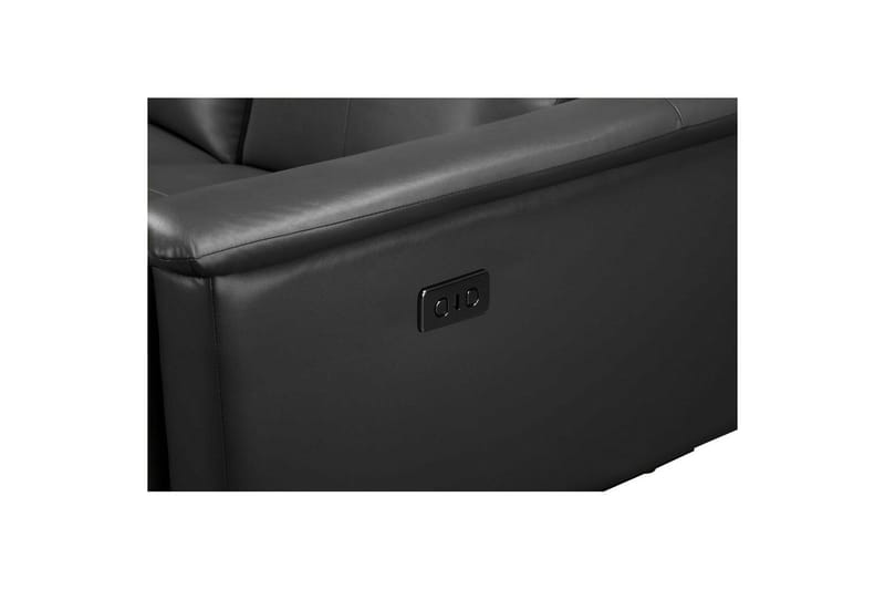 Sofa 3-sæders Lund Grå, Læder/PU, Elektrisk hvilestol - Grå, Læder/PU, Elektrisk hvilestol - Møbler - Sofaer - 3 personers sofa