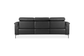 Sofa 3-sæders Lund Grå, Læder/PU, Manuel liggestol - Grå, Læder/PU, Manuel liggestol - Møbler - Sofaer - 3 personers sofa