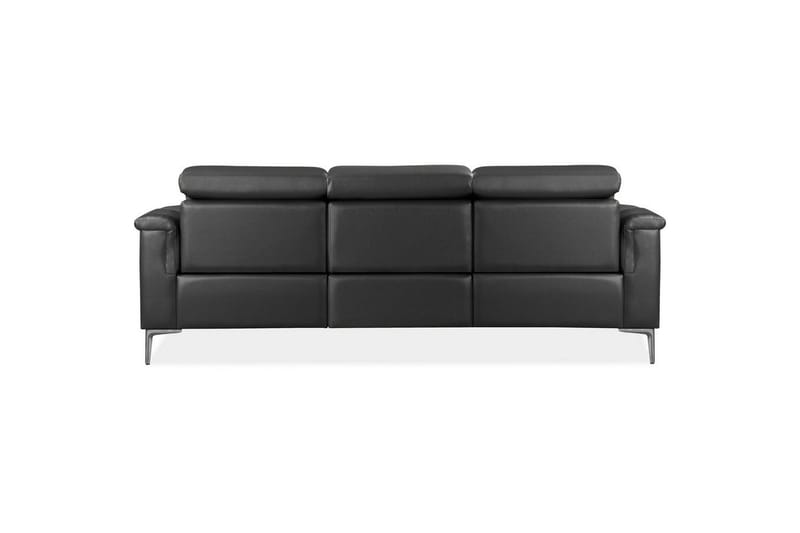 Sofa 3-sæders Lund Grå, Læder/PU, Manuel liggestol - Grå, Læder/PU, Manuel liggestol - Møbler - Sofaer - 3 personers sofa