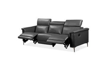 Sofa 3-sæders Lund Grå, PU, Manuel liggestol - Grå, PU, Manuel liggestol - Møbler - Sofaer - 3 personers sofa