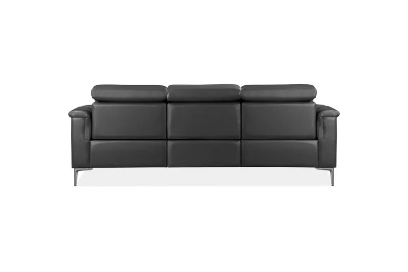 Sofa 3-sæders Lund Grå, PU, Manuel liggestol - Grå, PU, Manuel liggestol - Møbler - Sofaer - 3 personers sofa