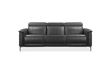 Sofa 3-sæders Lund Grå, PU, Manuel liggestol - Grå, PU, Manuel liggestol - Møbler - Sofaer - 3 personers sofa