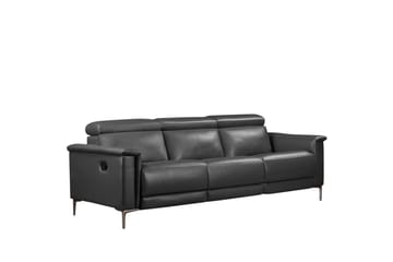 Sofa 3-sæders Lund Grå, PU, Manuel liggestol