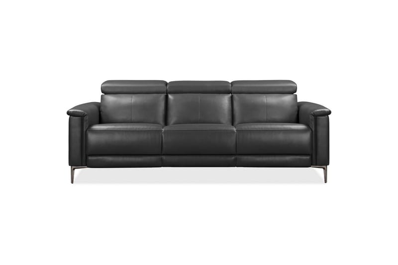 Sofa 3-sæders Lund Grå, PU, Manuel liggestol - Grå, PU, Manuel liggestol - Møbler - Sofaer - 3 personers sofa