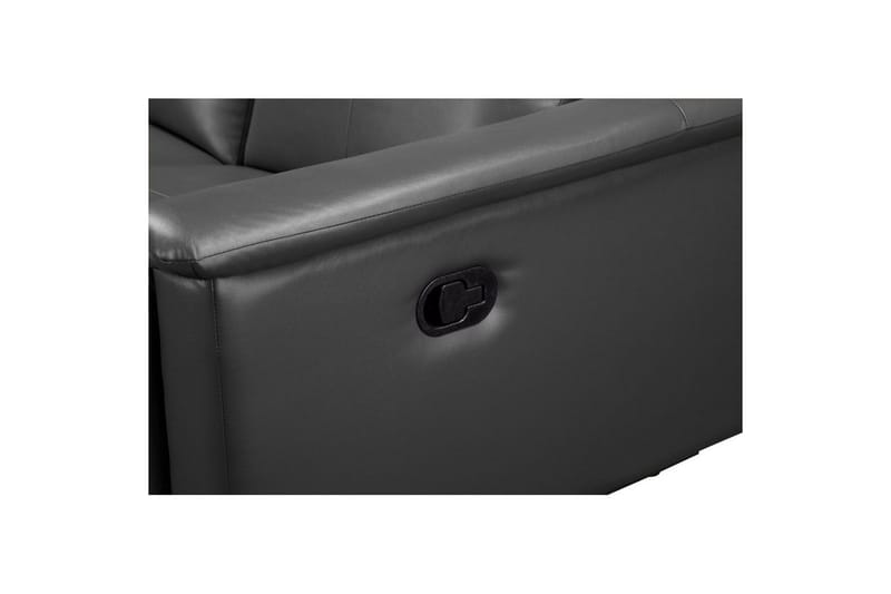 Sofa 3-sæders Lund Grå, PU, Manuel liggestol - Grå, PU, Manuel liggestol - Møbler - Sofaer - 3 personers sofa