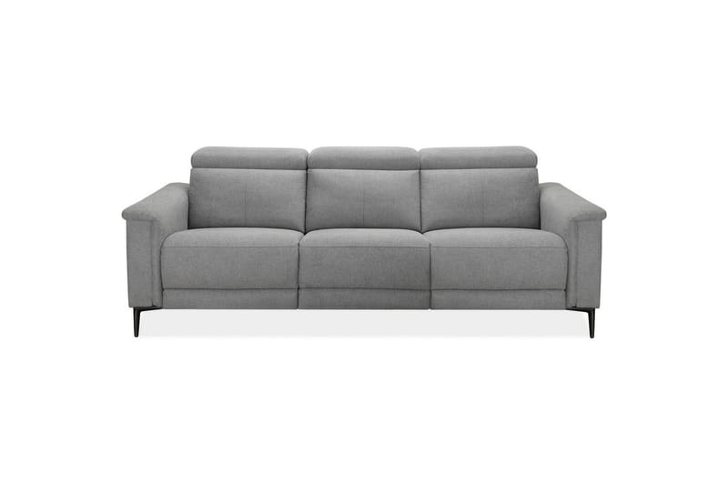 Sofa 3-sæders Lund Lys Grå, Belfast stof, Elektrisk hvilestol - Lys Grå, Belfast stof, Elektrisk hvilestol - Møbler - Sofaer - 3 personers sofa