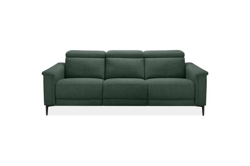 Sofa 3-sæders Lund Mørkegrøn, Belfast stof, Elektrisk hvilestol - Mørkegrøn, Belfast stof, Elektrisk hvilestol - Møbler - Sofaer - 3 personers sofa