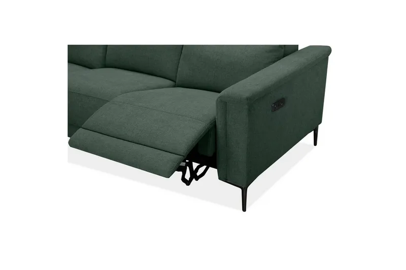 Sofa 3-sæders Lund Mørkegrøn, Belfast stof, Elektrisk hvilestol - Mørkegrøn, Belfast stof, Elektrisk hvilestol - Møbler - Sofaer - 3 personers sofa