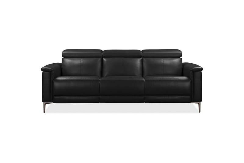 Sofa 3-sæders Lund Sort, PU, Elektrisk hvilestol - Sort, PU, Elektrisk hvilestol - Møbler - Sofaer - 3 personers sofa