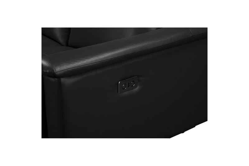 Sofa 3-sæders Lund Sort, PU, Elektrisk hvilestol - Sort, PU, Elektrisk hvilestol - Møbler - Sofaer - 3 personers sofa