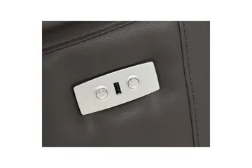 Sofa 3-sæders Rayland Brun, PU, Elektrisk hvilestol - Brun, PU, Elektrisk hvilestol - Møbler - Sofaer - 3 personers sofa