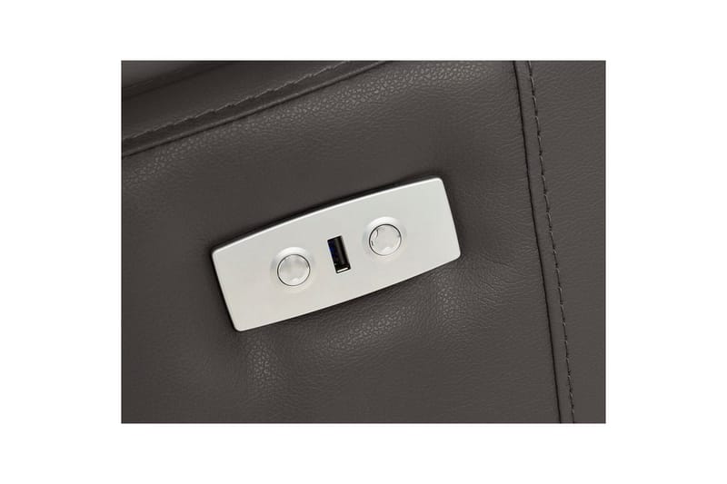 Sofa 3-sæders Rayland Brun, PU, Elektrisk hvilestol - Brun, PU, Elektrisk hvilestol - Møbler - Sofaer - 3 personers sofa