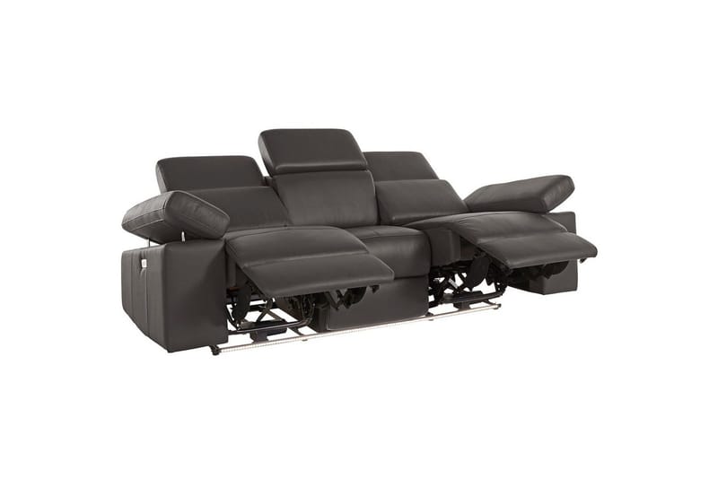 Sofa 3-sæders Rayland Brun, PU, Elektrisk hvilestol - Brun, PU, Elektrisk hvilestol - Møbler - Sofaer - 3 personers sofa