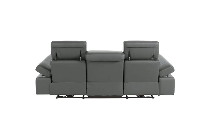 Sofa 3-sæders Rayland Grå, Læder/PU, Elektrisk hvilestol - Grå, Læder/PU, Elektrisk hvilestol - Møbler - Sofaer - 3 personers sofa