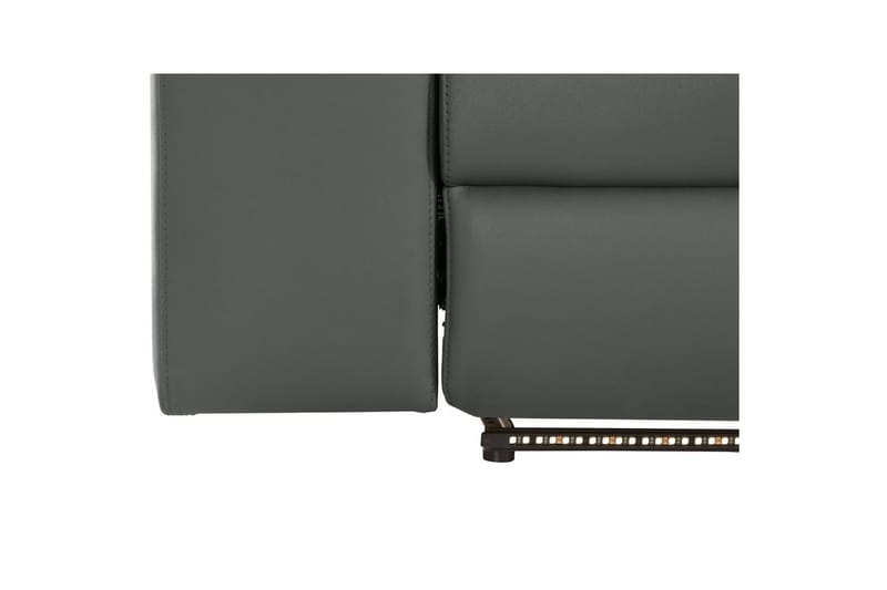 Sofa 3-sæders Rayland Grå, Læder/PU, Elektrisk hvilestol - Grå, Læder/PU, Elektrisk hvilestol - Møbler - Sofaer - 3 personers sofa