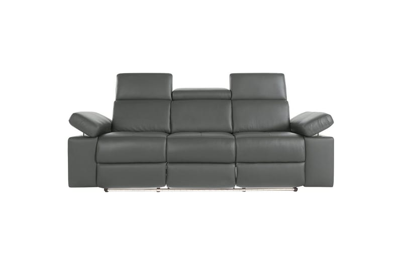Sofa 3-sæders Rayland Grå, Læder/PU, Manuel liggestol - Grå, Læder/PU, Manuel liggestol - Møbler - Sofaer - Recliner sofaer