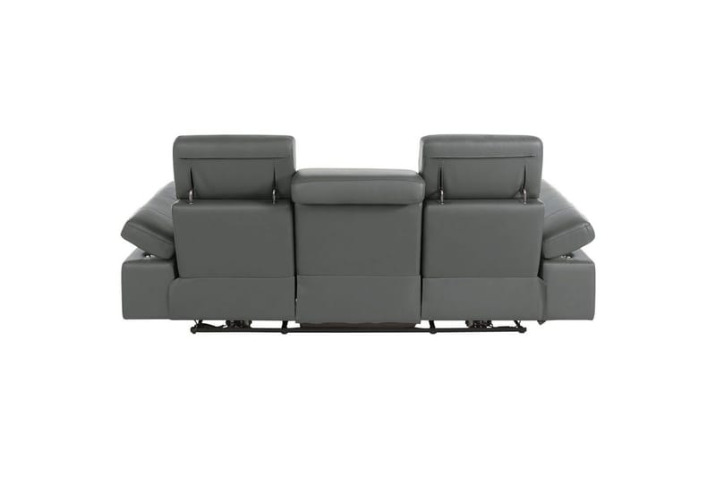Sofa 3-sæders Rayland Grå, Læder/PU, Manuel liggestol - Grå, Læder/PU, Manuel liggestol - Møbler - Sofaer - Recliner sofaer