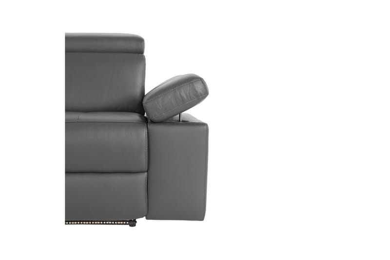 Sofa 3-sæders Rayland Grå, Læder/PU, Manuel liggestol - Grå, Læder/PU, Manuel liggestol - Møbler - Sofaer - Recliner sofaer