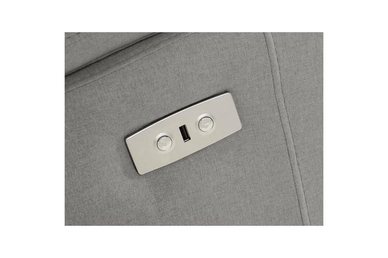 Sofa 3-sæders Rayland Grå, Søndagsstof, Elektrisk hvilestol - Grå, Søndagsstof, Elektrisk hvilestol - Møbler - Sofaer - 3 personers sofa