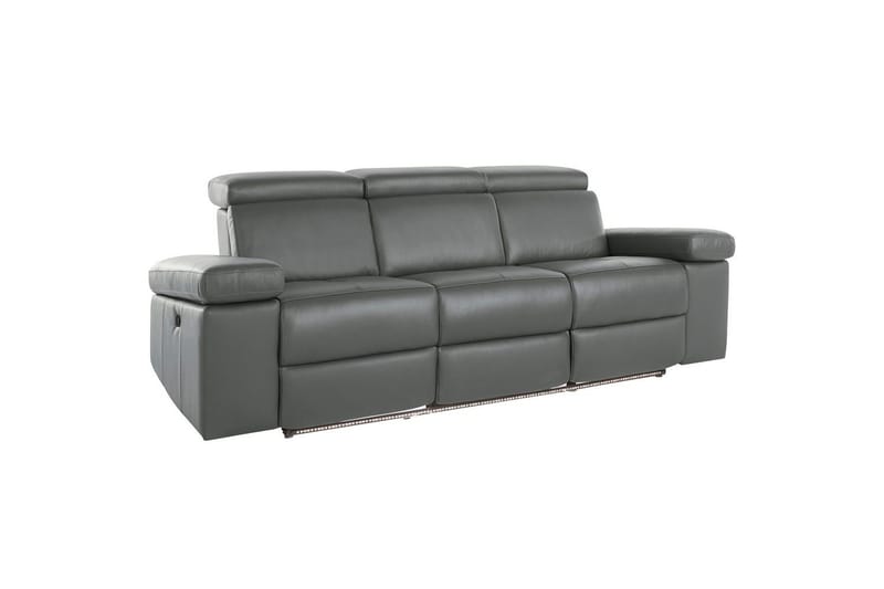 Sofa 3-sæders Rayland Grå, PU, Manuel liggestol - Grå, PU, Manuel liggestol - Møbler - Sofaer - Recliner sofaer