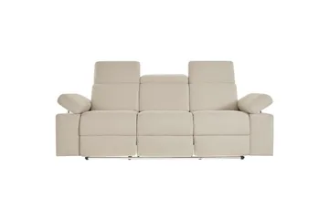 Sofa 3-sæders Rayland Hvid, Søndagsstof, Elektrisk hvilestol - Hvid, Søndagsstof, Elektrisk hvilestol - Møbler - Sofaer - 3 personers sofa