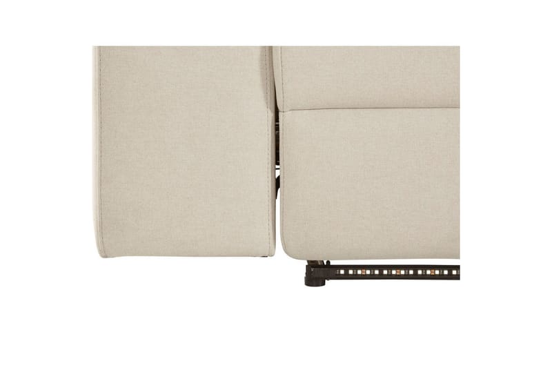 Sofa 3-sæders Rayland Hvid, Søndagsstof, Elektrisk hvilestol - Hvid, Søndagsstof, Elektrisk hvilestol - Møbler - Sofaer - 3 personers sofa