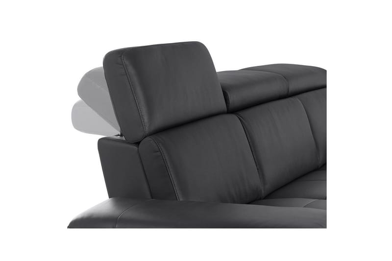 Sofa 3-sæders Rayland Sort, Læder/PU, Elektrisk hvilestol - Sort, Læder/PU, Elektrisk hvilestol - Møbler - Sofaer - 3 personers sofa