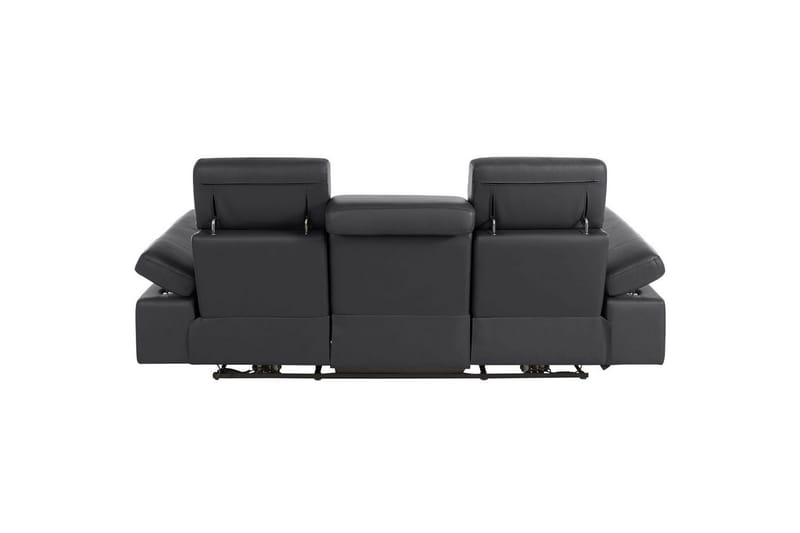 Sofa 3-sæders Rayland Sort, Læder/PU, Elektrisk hvilestol - Sort, Læder/PU, Elektrisk hvilestol - Møbler - Sofaer - 3 personers sofa