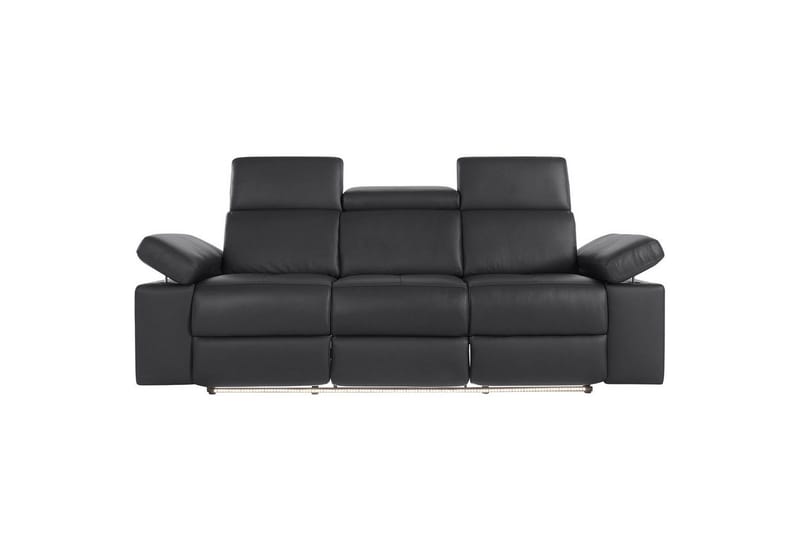 Sofa 3-sæders Rayland Sort, Læder/PU, Elektrisk hvilestol - Sort, Læder/PU, Elektrisk hvilestol - Møbler - Sofaer - 3 personers sofa