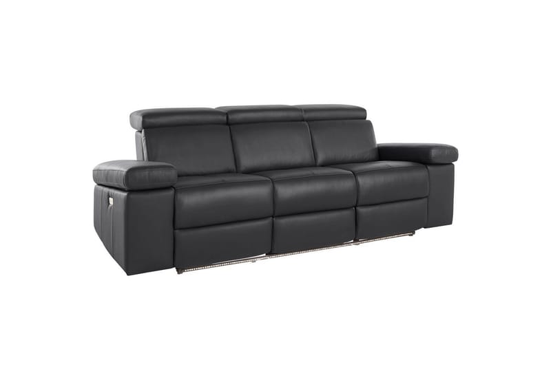 Sofa 3-sæders Rayland Sort, Læder/PU, Elektrisk hvilestol - Sort, Læder/PU, Elektrisk hvilestol - Møbler - Sofaer - Recliner sofaer