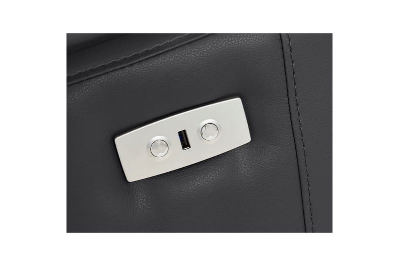 Sofa 3-sæders Rayland Sort, PU, Elektrisk hvilestol - Sort, PU, Elektrisk hvilestol - Møbler - Sofaer - 3 personers sofa