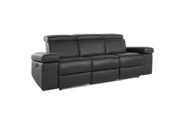 Sofa 3-sæders Rayland Sort, PU, Manuel liggestol