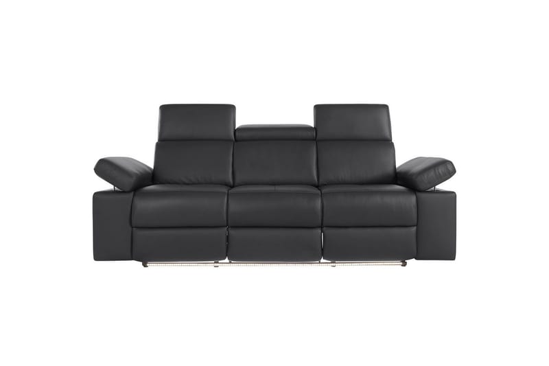 Sofa 3-sæders Rayland Sort, PU, Manuel liggestol - Sort, PU, Manuel liggestol - Møbler - Sofaer - Recliner sofaer