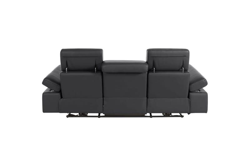 Sofa 3-sæders Rayland Sort, PU, Manuel liggestol - Sort, PU, Manuel liggestol - Møbler - Sofaer - Recliner sofaer