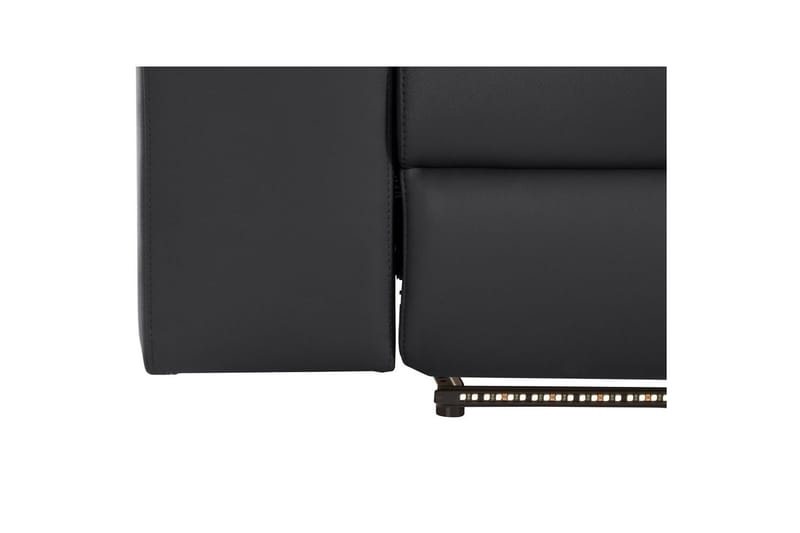 Sofa 3-sæders Rayland Sort, PU, Manuel liggestol - Sort, PU, Manuel liggestol - Møbler - Sofaer - Recliner sofaer