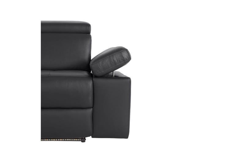 Sofa 3-sæders Rayland Sort, PU, Manuel liggestol - Sort, PU, Manuel liggestol - Møbler - Sofaer - Recliner sofaer