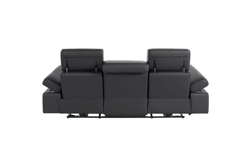 Sofa 3-sæders Rayland Sort, PU, Elektrisk hvilestol - Sort, PU, Elektrisk hvilestol - Møbler - Sofaer - 3 personers sofa