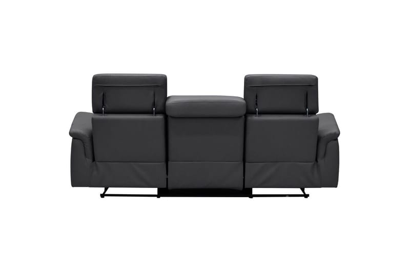 Sofa 3-sæders Pareli Sort, Læder/PU, Manuel liggestol - Sort, Læder/PU, Manuel liggestol - Møbler - Sofaer - 3 personers sofa