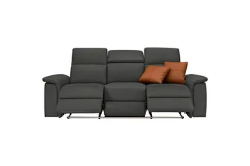 Sofa 3-sæders Pareli Sort, PU, Elektrisk hvilestol - Sort, PU, Elektrisk hvilestol - Møbler - Sofaer - 3 personers sofa