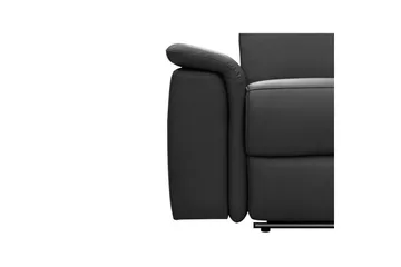 Sofa 3-sæders Pareli Sort, Læder/PU, Manuel liggestol - Sort, Læder/PU, Manuel liggestol - Møbler - Sofaer - 3 personers sofa